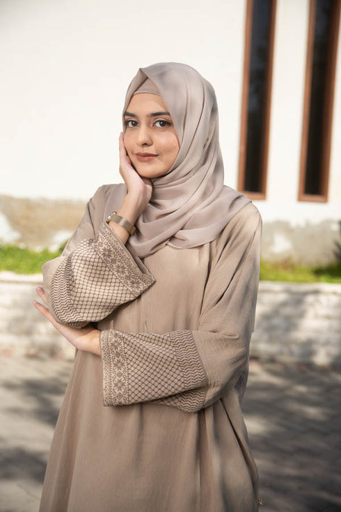 khaki classic cey abaya