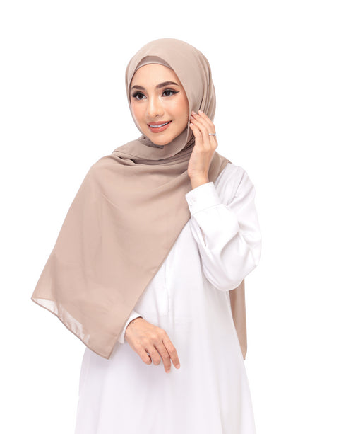 light brown chiffon magnet hijab