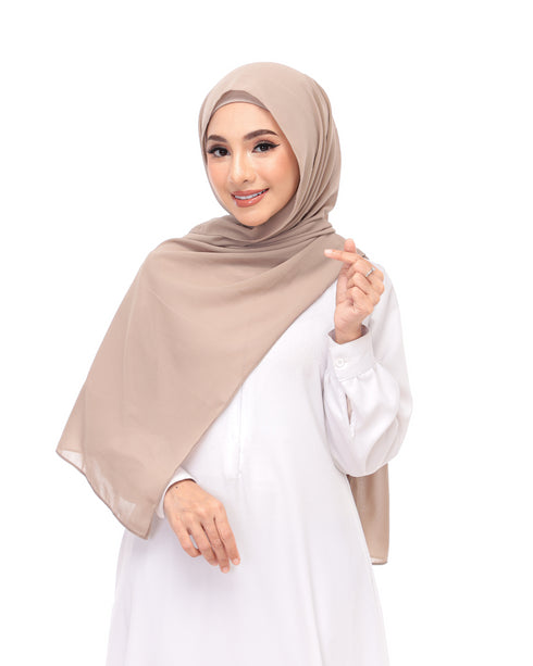 light brown chiffon magnet hijab