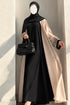 Noir Abaya –Black & Beige Embroidered 2-Piece Abaya