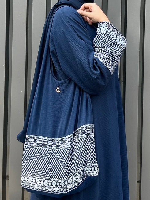 navy blue classic cey abaya