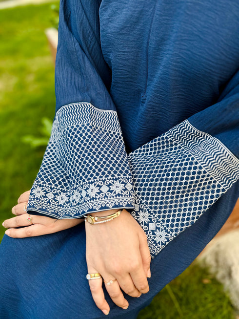 navy blue classic abaya