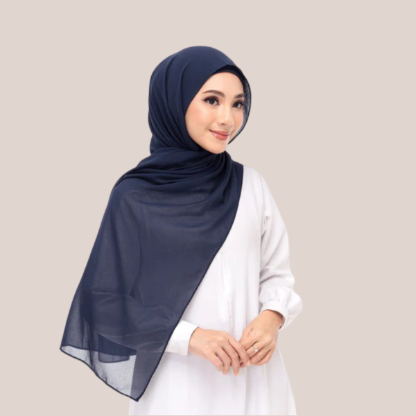Navy Blue Magnet Hijab - DaalAin
