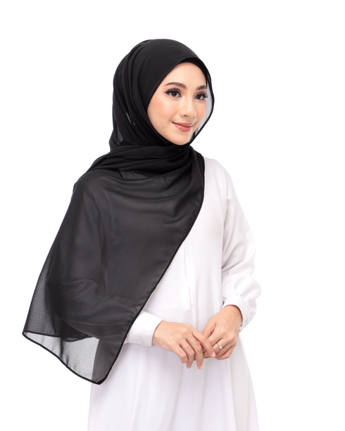 Non slip chiffon hijab with attached cap and magnet