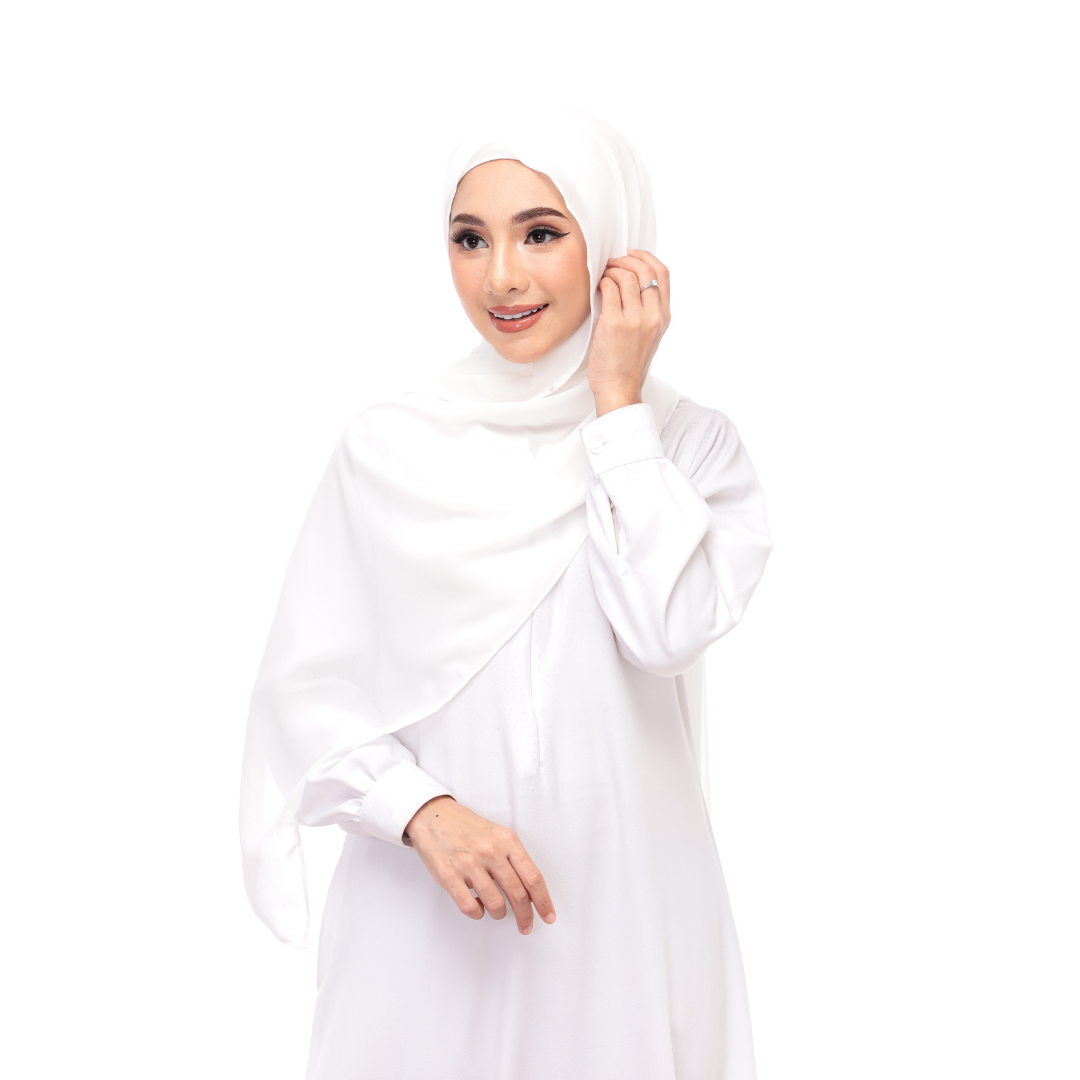 Off White Magnet Hijab - DaalAin