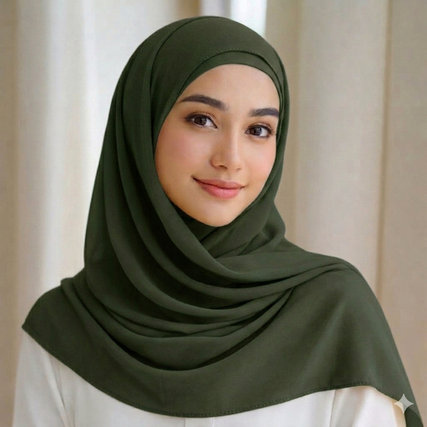 olive green chiffon hijab