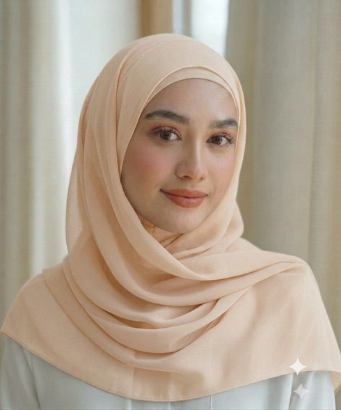Pale Peach Georgette Chiffon Hijab