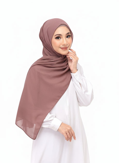 pinkish brown georgette magnetic chiffon hijab