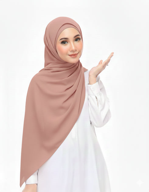 rose taupe chiffon magnetic hijab