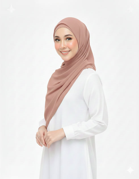 rose taupe chiffon magnetic hijab