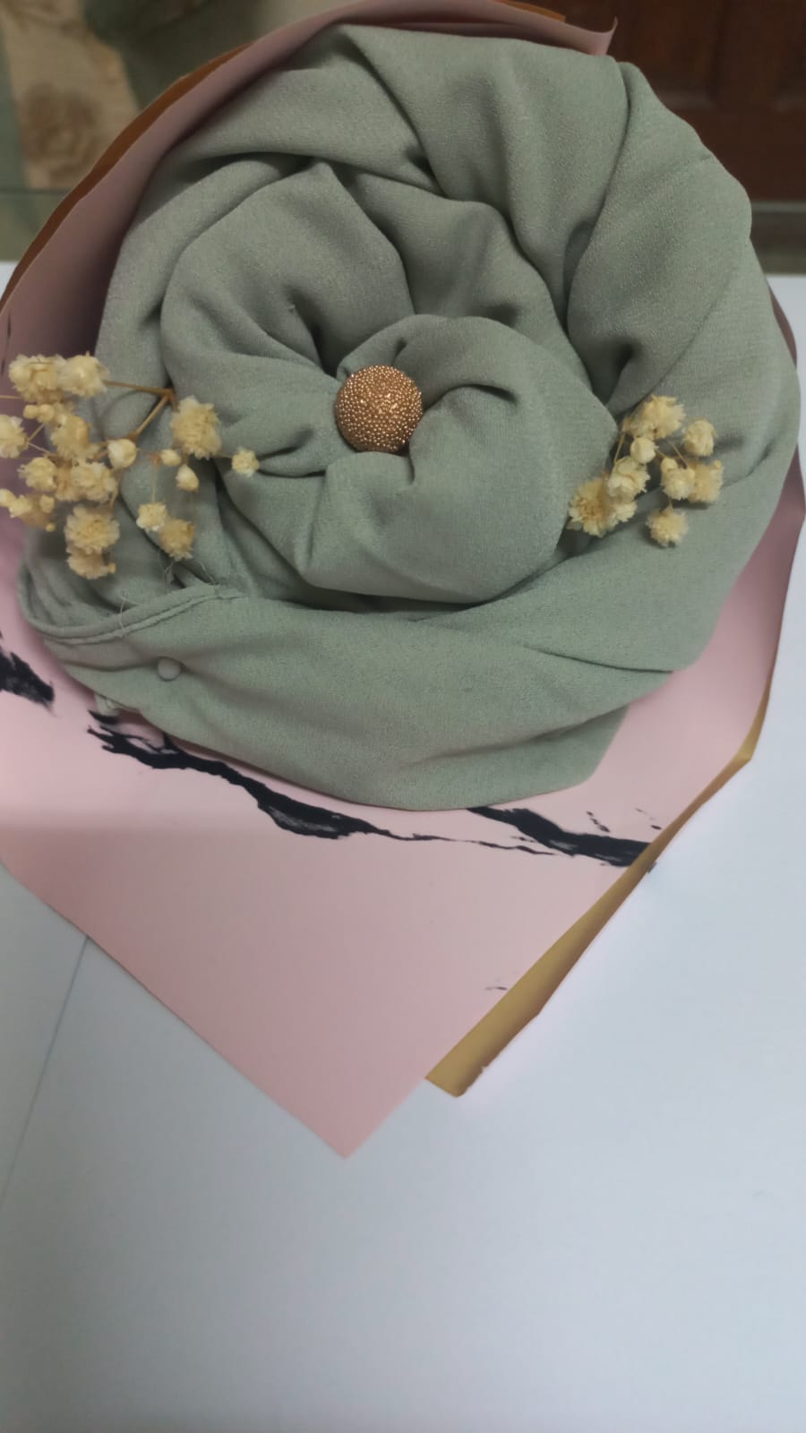sage green chiffon hijab
