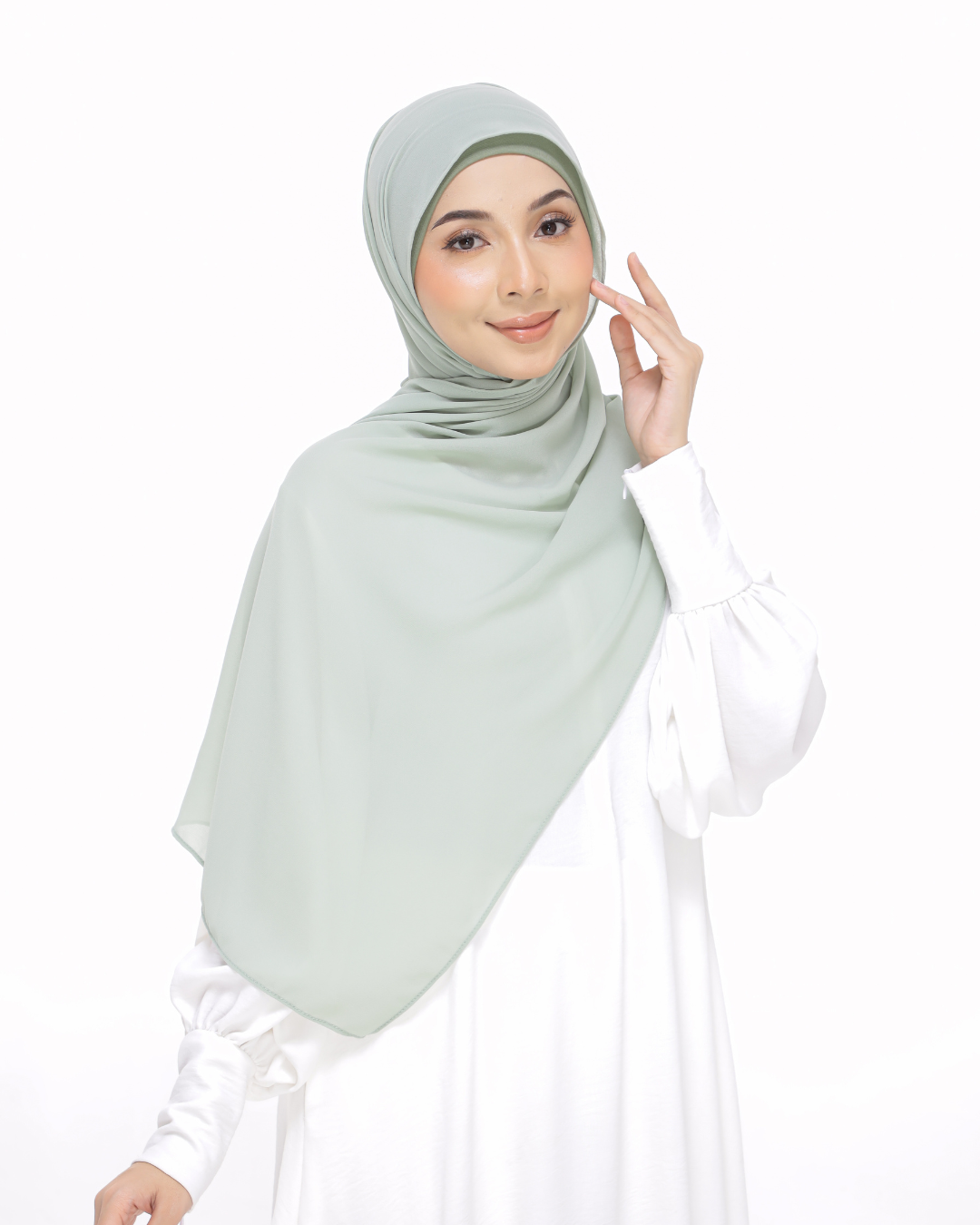 sage green chiffon hijab