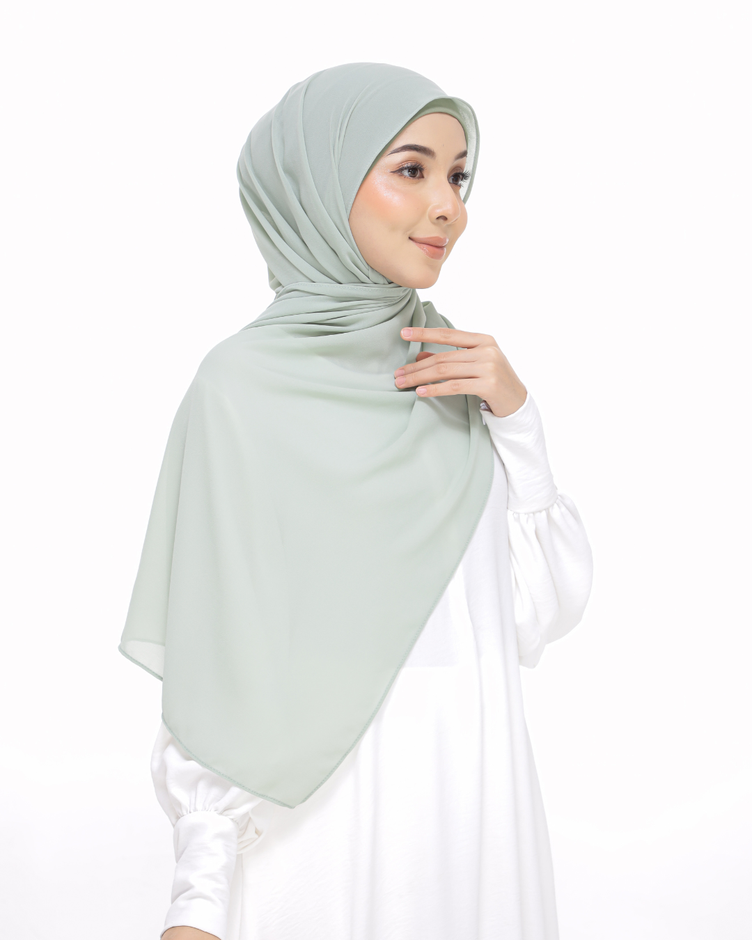 sage green magnet hijab