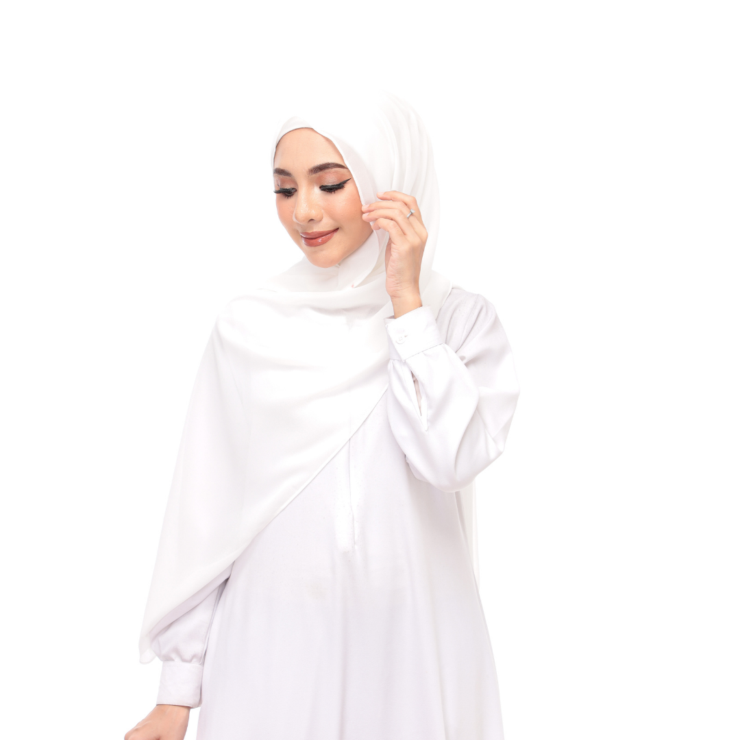 Off White Magnet Hijab - DaalAin