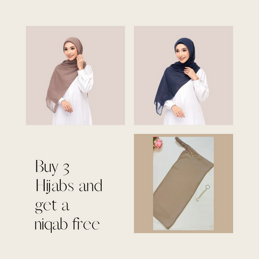 Buy 3 Hijabs Get A Niqab Free