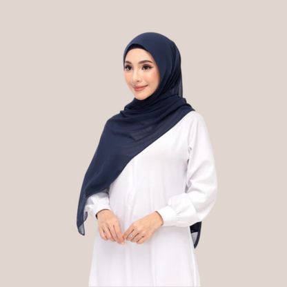 Navy Blue Magnet Hijab - DaalAin