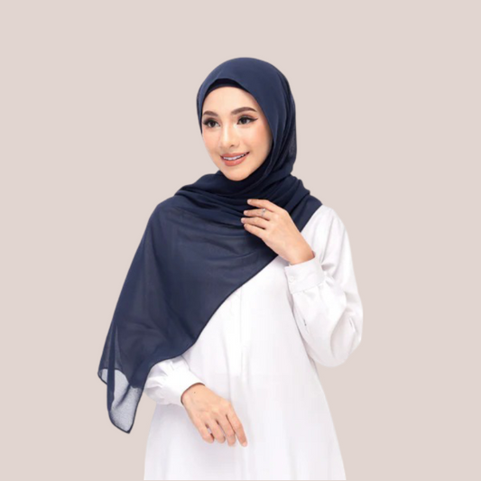 Navy Blue Magnet Hijab - DaalAin