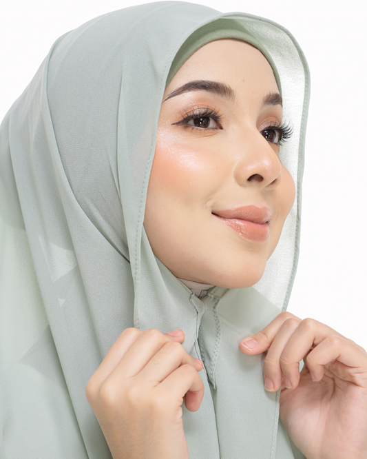 sage green magnetic hijab
